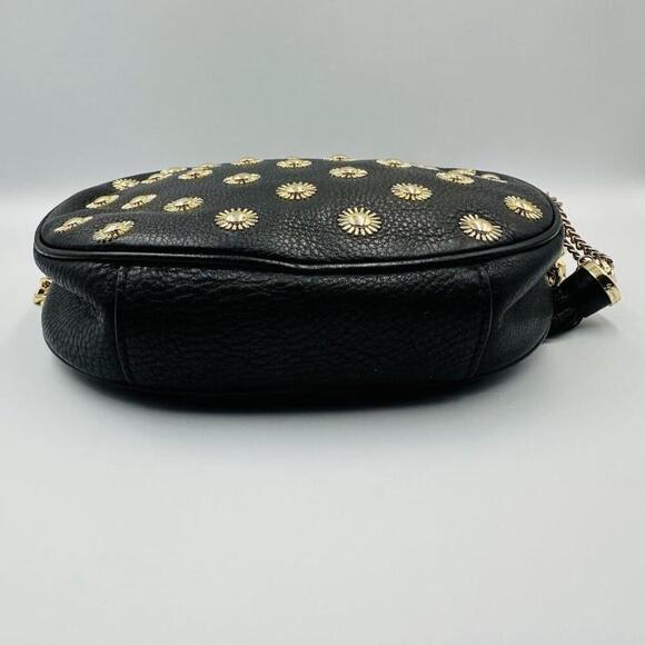 MICHAEL KORS GINNY STUDDED Medium MESSENGER CROSSBODY black bag starburst studs - Picture 9 of 16